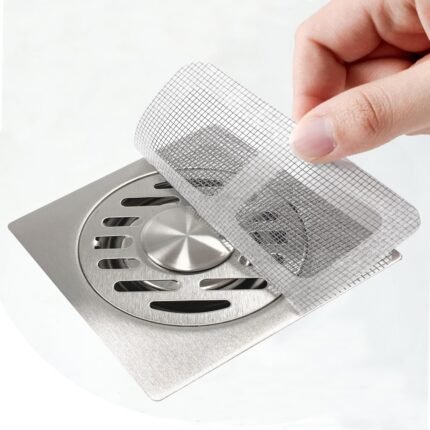 Disposable Shower Drain Hair Catcher Mesh Stickers, Adhesive Drain Hair Trap for Bathroom Sink & Bathtub